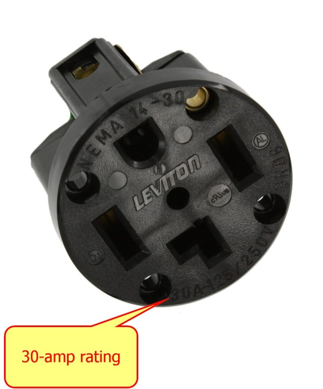 dryer outlet with 30-amp rating
